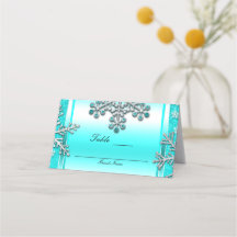 Turquoise Glitter Glam Winter Wonderland Tafelnumm