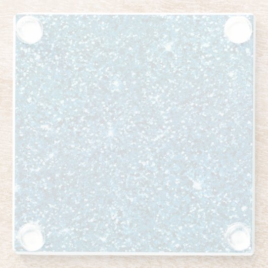 Turquoise Glitter Glazen Onderzetter (Achterkant)