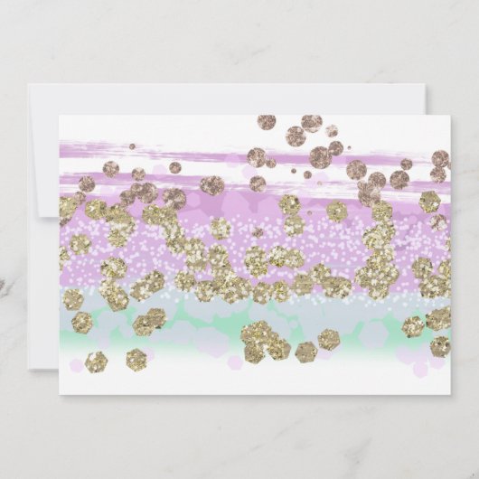 Turquoise Glitter Gown Quinceanera Invitation Kaart (Achterkant)