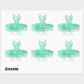 Turquoise Glitter Gown Quinceanera Sticker (Vel)
