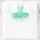 Turquoise Glitter Gown Quinceanera Sticker (Tas)