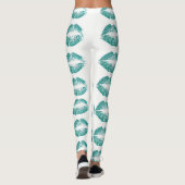 Turquoise Glitter Lips #2 Leggings (Achterkant)