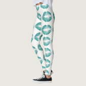 Turquoise Glitter Lips #2 Leggings (Links)
