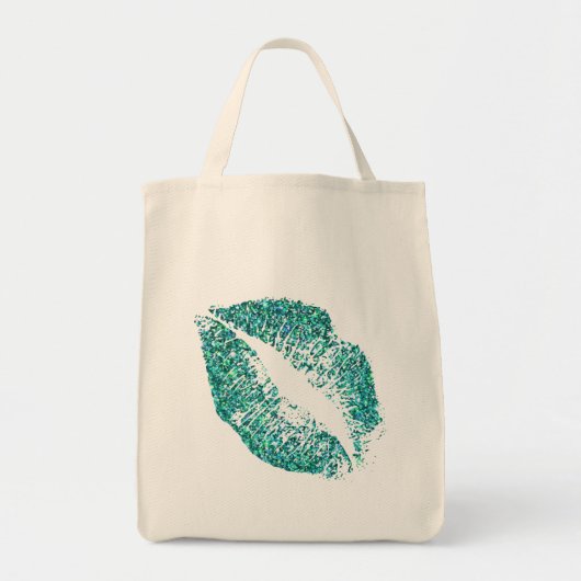 Turquoise Glitter Lips #2 Tote Bag (Voorkant)