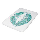 Turquoise Glitter Lips Badmat (Gekanteld)