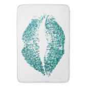 Turquoise Glitter Lips Badmat (Voorkant Verticaal)