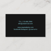 Turquoise Glitter Lips Modern Makeup Artist Salon Visitekaartje (Achterkant)