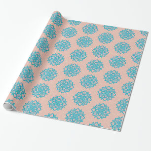 Turquoise Glitter Mandala 2 Cadeaupapier