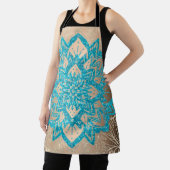 Turquoise Glitter Mandala 2 Schort (Insitu)