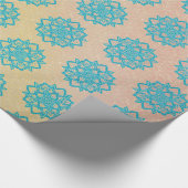 Turquoise Glitter Mandala Cadeaupapier (Hoek)