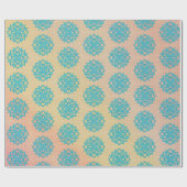 Turquoise Glitter Mandala Cadeaupapier (Vlak)
