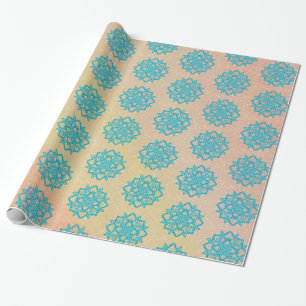 Turquoise Glitter Mandala Cadeaupapier