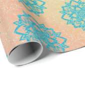 Turquoise Glitter Mandala Cadeaupapier (Rol Hoek)