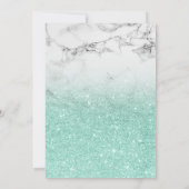 Turquoise glitter marble elegant chic Sweet 16 Kaart (Achterkant)
