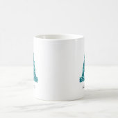 Turquoise Glitter Monogram A Persoonlijke Mok (Center)