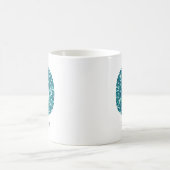 Turquoise Glitter Monogram O Persoonlijke Mok (Center)