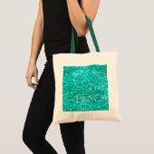 Turquoise Glitter Ocean Beach Bag Tote Bag (Voorkant (product))