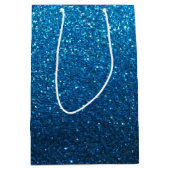 Turquoise Glitter Ombre Sparkles Glam Bat Mitzvah Medium Cadeauzakje (Voorkant)