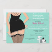 Turquoise Glitter Ondergoed Bruidsfeest Uitnodigin Kaart (Voorkant)