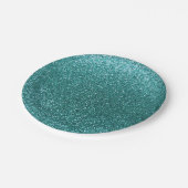 Turquoise glitter papieren bordje (Gekanteld)