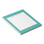 Turquoise & Glitter Personalized Notitieblok 5,5 x (Schuin)
