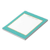 Turquoise & Glitter Personalized Notitieblok 5,5 x (Linkerzijde)