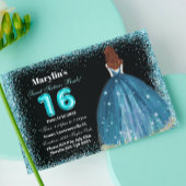 Turquoise Glitter Prinses Extravaganza: Zoet 16 Kaart