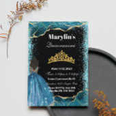 Turquoise Glitter Prinses Quinceañera Tiara Magic Kaart