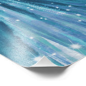 Turquoise Glitter Prinses Sweet 16 Zitkaarten Foto Afdruk (Hoek)