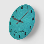 Turquoise glitter ronde klok (Hoek)