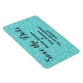 Turquoise Glitter Save the Date Flexi Magnet Magneet (Rechterzijde)