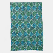 Turquoise Glitter Scales Pattern Theedoek (Verticaal)