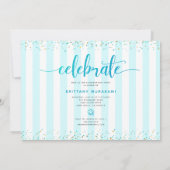 Turquoise glitter script afstuderen foto collage kaart (Achterkant)