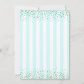 Turquoise glitter script foto afstuderen modern aankondiging (Achterkant)