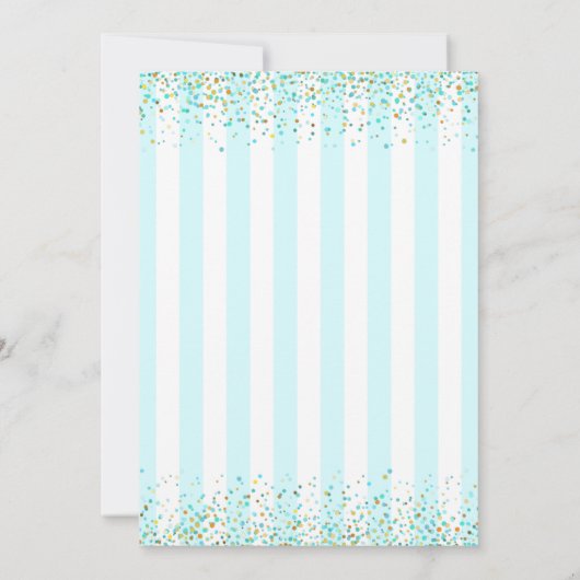 Turquoise glitter script foto afstuderen modern aankondiging (Achterkant)