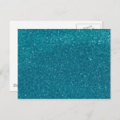 Turquoise Glitter Sparkles Briefkaart (Voorkant / Achterkant)