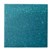 Turquoise Glitter Sparkles Tegeltje (Voorkant)