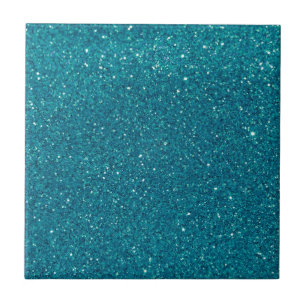 Turquoise Glitter Sparkles Tegeltje