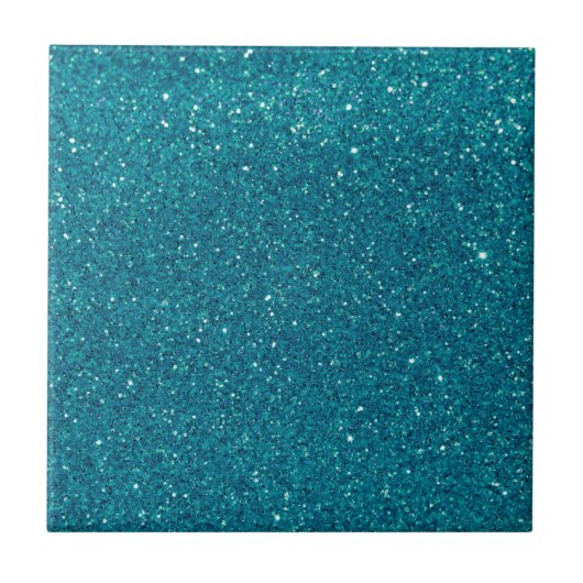 Turquoise Glitter Sparkles Tegeltje (Voorkant)