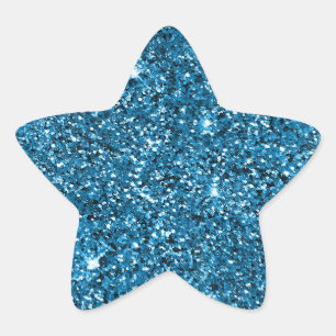 Turquoise Glitter Ster Sticker