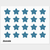 Turquoise Glitter Ster Sticker (Vel)