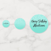Turquoise Glitter Sweet 16 Party Table Confetti (Achterkanten)