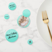 Turquoise Glitter Sweet 16 Party Table Confetti (Groep)