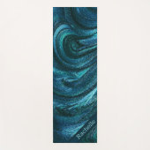 Turquoise Glitter Swirls Yogamat (Voorkant)