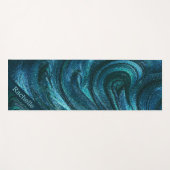Turquoise Glitter Swirls Yogamat (Voorkant (horizontaal))