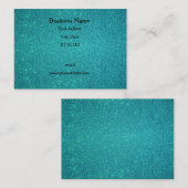 Turquoise glitter visitekaartje (Voorkant / Achterkant)