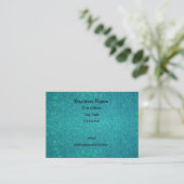 Turquoise glitter visitekaartje (Staand voorkant)