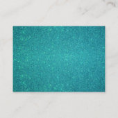 Turquoise glitter visitekaartje (Achterkant)