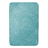 Turquoise Glitter Vonken Badmat (Voorkant Verticaal)