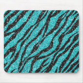 Turquoise Glitter Zebra Print Muismat (Voorkant)